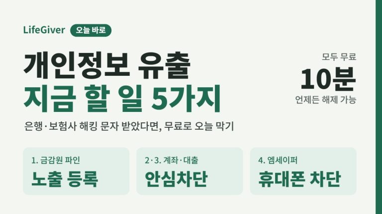 개인정보 유출 대처법 지금 할 일 5가지 썸네일